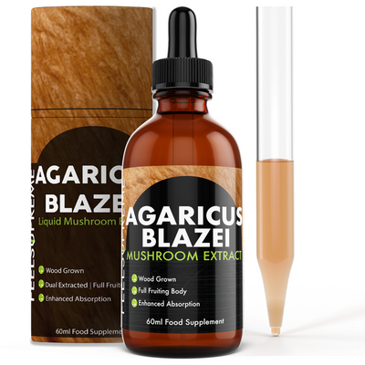 Premium Agaricus Blazei Mushroom Liquid Supplement - Boost immunity and wellness with this high-quality, natural mushroom extract. Convenient dropper bottle, rich in powerful beta-glucans and antioxidants to support health. Ideal for those seeking natural immune support and vitality. Vegan, non-GMO, and made with pure Agaricus Blazei extract.