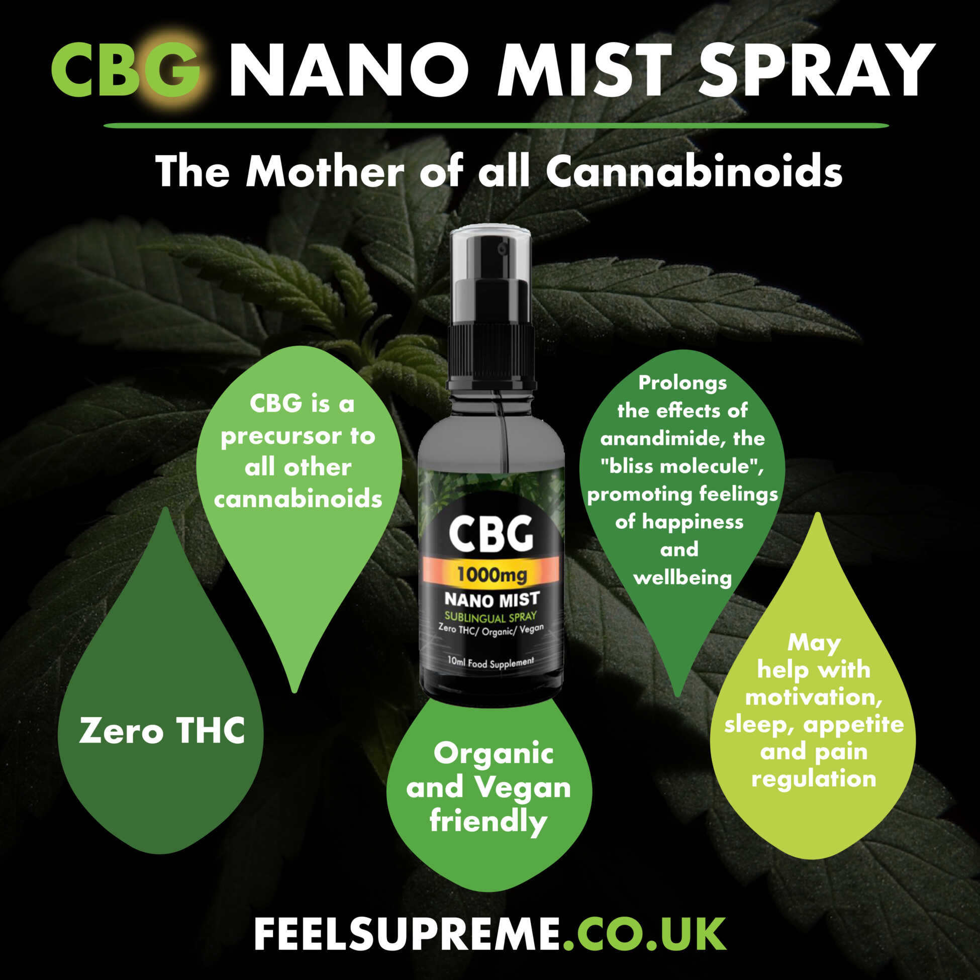 CBG Nano Spray - 1000mg | Shop Now – Feel Supreme